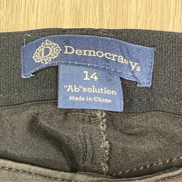 Democracy absolutely jeans brown denim stretch tummy control straight sz large - Picture 3 of 6